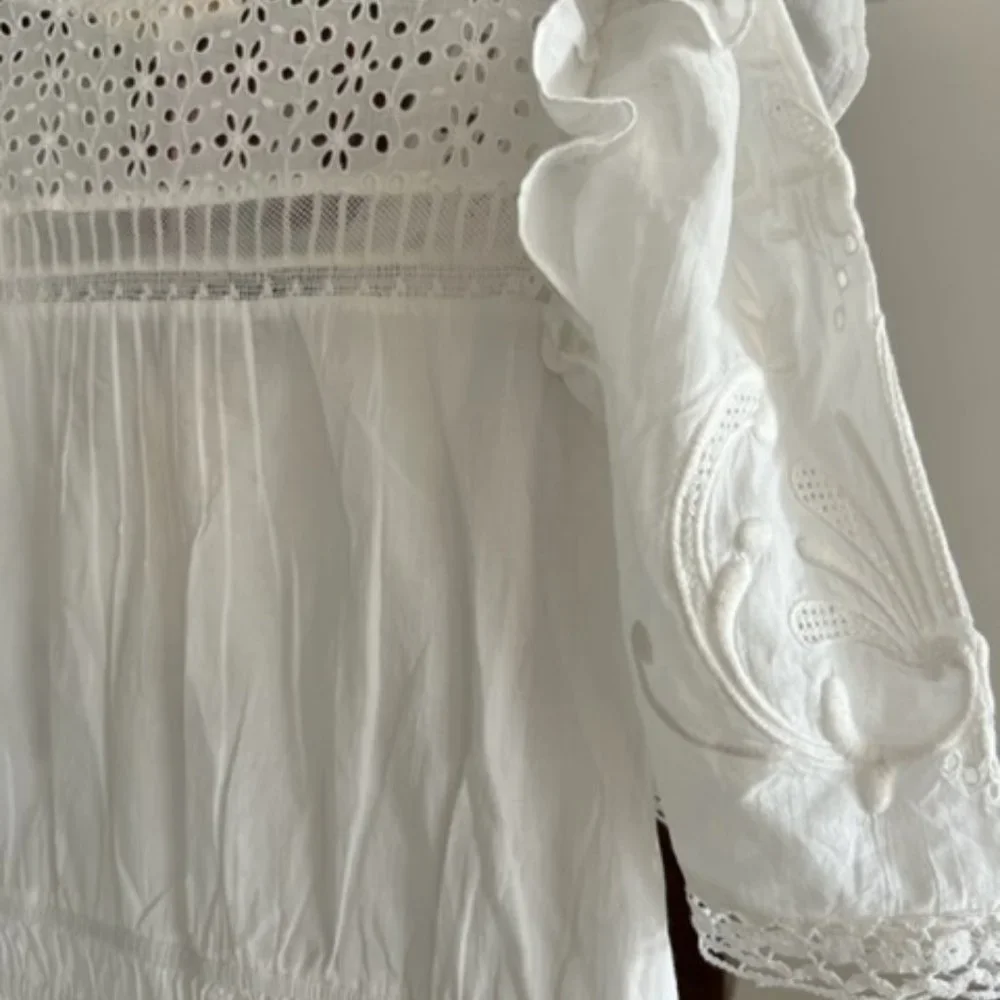 LoveShackFancy Rena Embroidered Ruffle Mini Dress - Picture 11 of 12